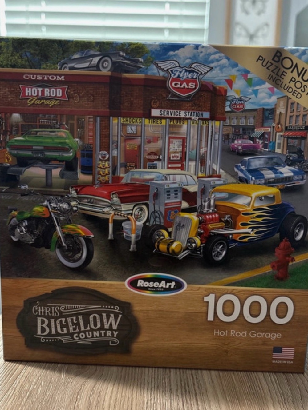 RoseArt Chris Bigelow Country Hot Rod Garage 1000-Piece Puzzle - Multi